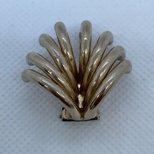 VINTAGE CORA SCARF CLIP  GOLD TONE COSTUME JEWELRY Palm